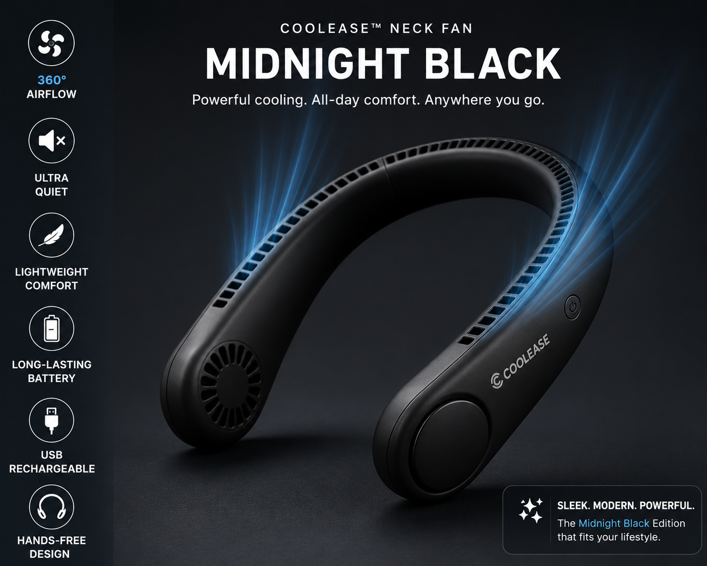 CoolEase™ Portable Neck Fan – Hands-Free Cooling Anywhere